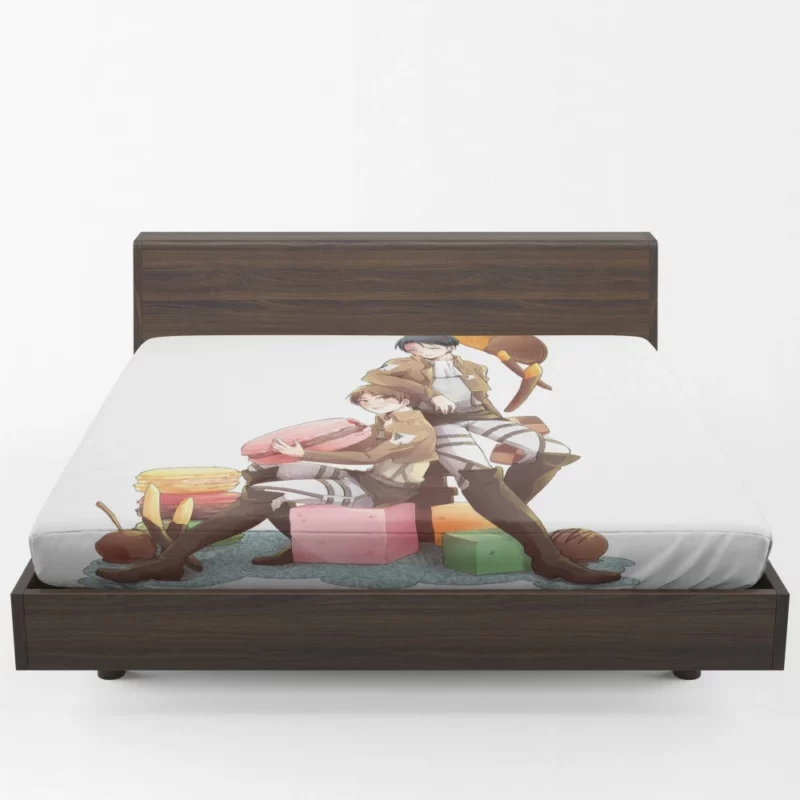 A Titan Bond Levi and Eren Anime Fitted Sheet 1