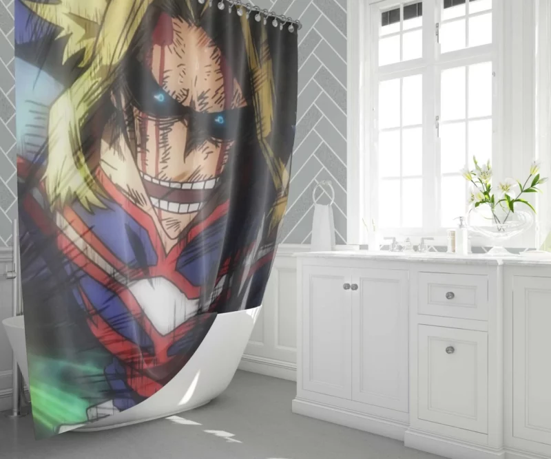 All Might Beacon of Justice Anime Shower Curtain 1