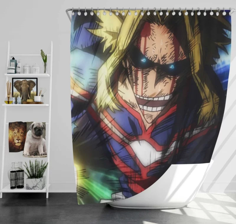 All Might Beacon of Justice Anime Shower Curtain