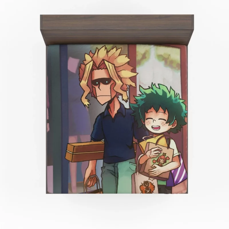 All Might Guidance for Deku Anime Fitted Sheet