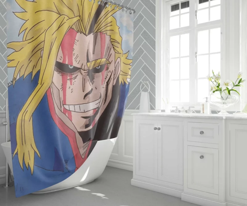 All Might Heroic Impact Anime Shower Curtain 1