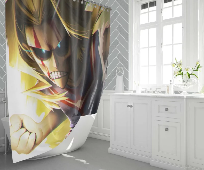 All Might Heroic Legacy Anime Shower Curtain 1