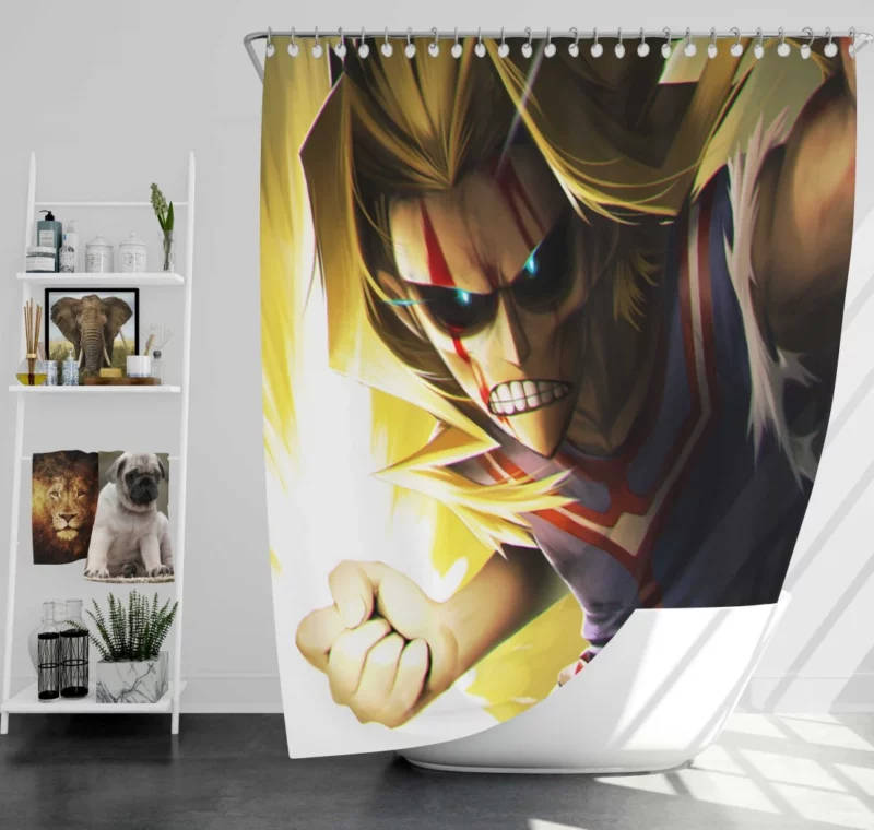 All Might Heroic Legacy Anime Shower Curtain