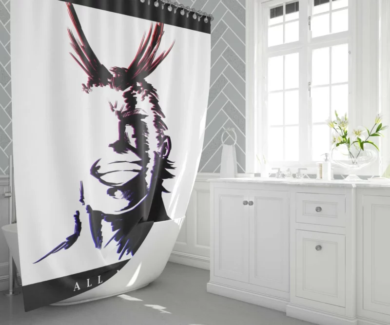 All Might Heroic Spirit Anime Shower Curtain 1