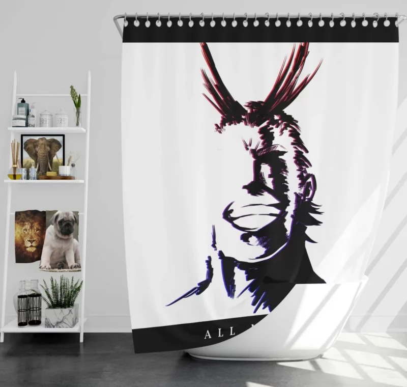 All Might Heroic Spirit Anime Shower Curtain