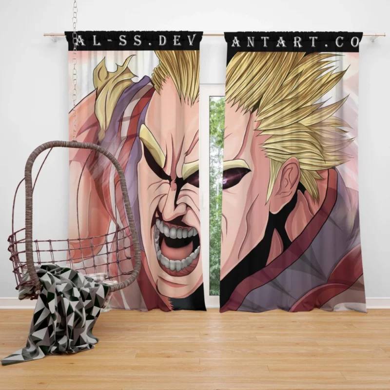 All Might Inspiring Resolve Anime Curtain