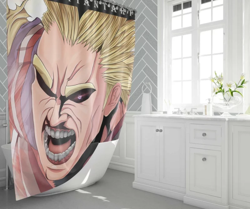 All Might Inspiring Resolve Anime Shower Curtain 1