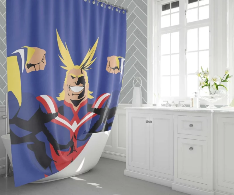 All Might Sacrifice and Courage Anime Shower Curtain 1