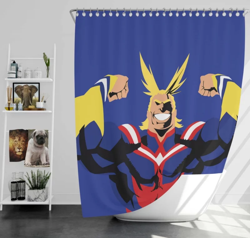 All Might Sacrifice and Courage Anime Shower Curtain