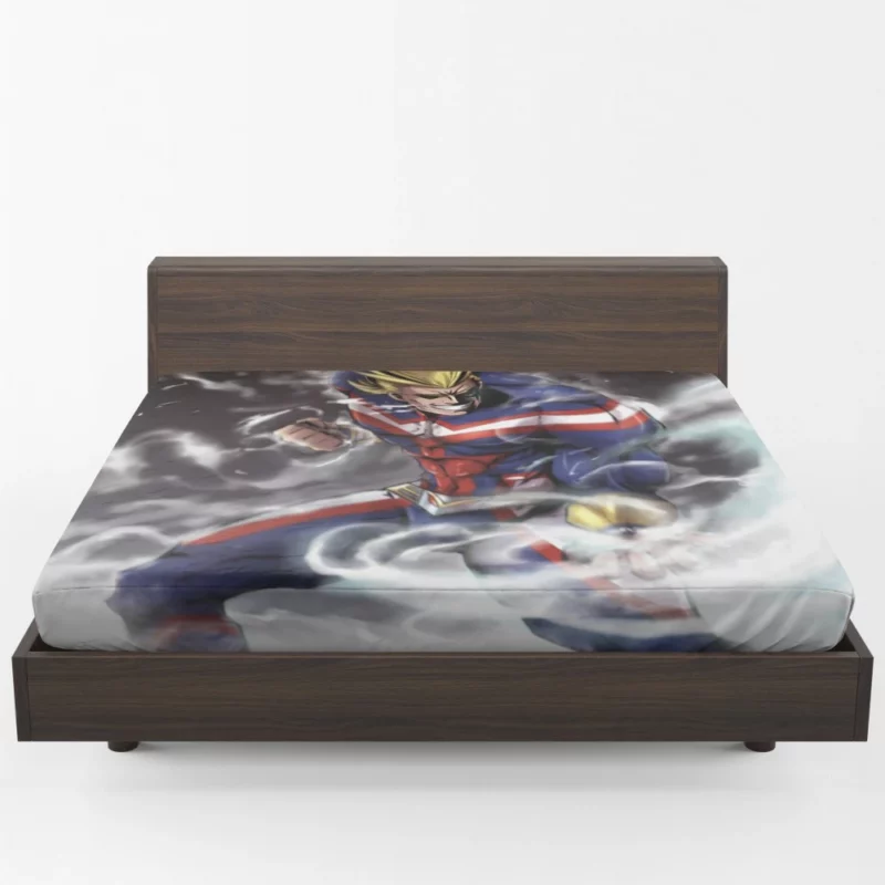 All Might Smiling Heroic Deeds Anime Fitted Sheet 1