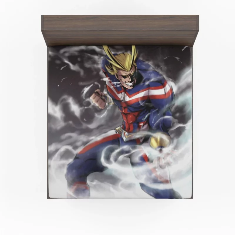 All Might Smiling Heroic Deeds Anime Fitted Sheet