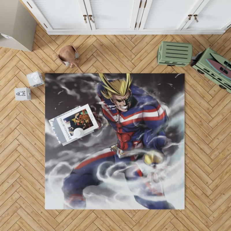 All Might Smiling Heroic Deeds Anime Rug