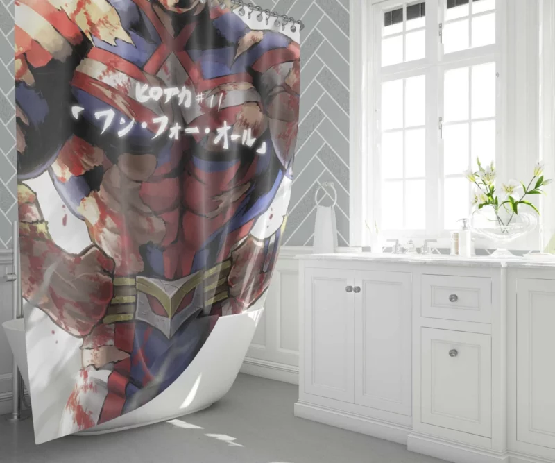 All Might Triumph and Dedication Anime Shower Curtain 1