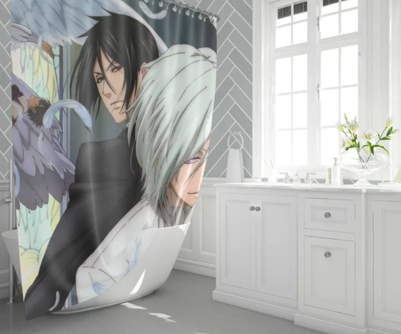 Angela and Sebastian Dark Ties Anime Shower Curtain 1