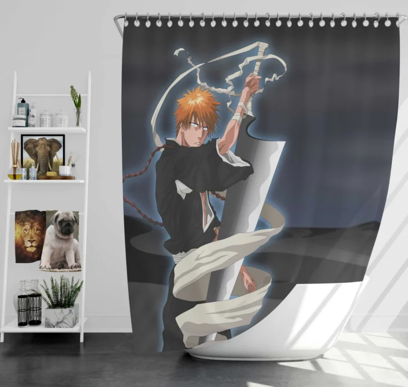 Anime Bleach Ichigo Kurosaki Shower Curtain