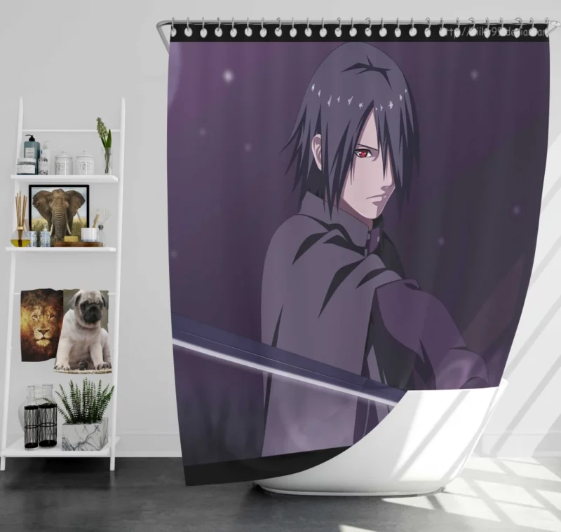 Anime Boruto Naruto Sasuke Uchiha Shower Curtain