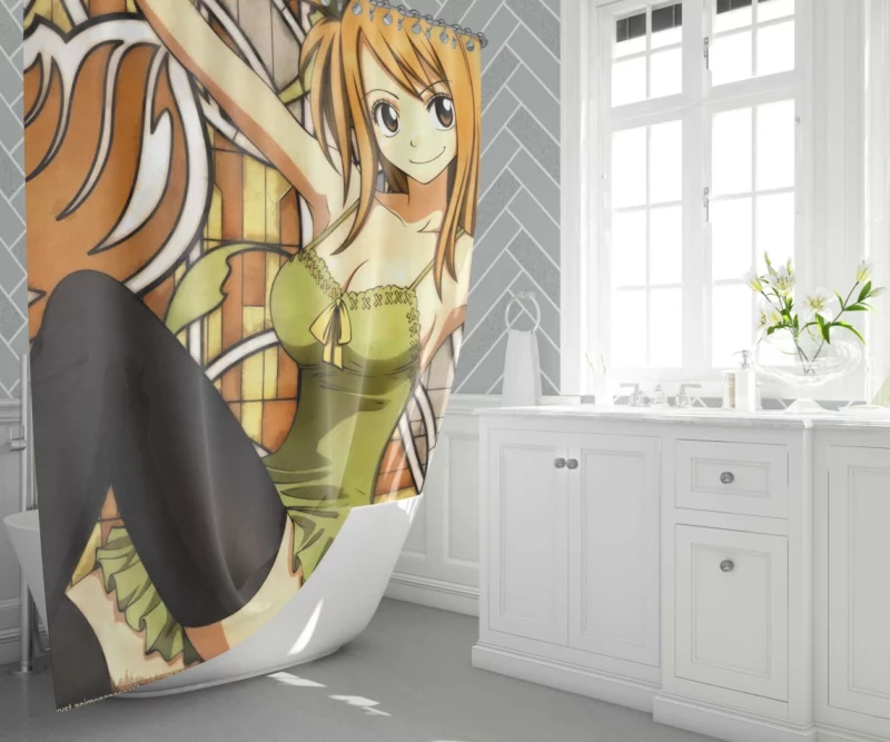 Anime Fairy Tail Lucy Heartfilia Shower Curtain 1