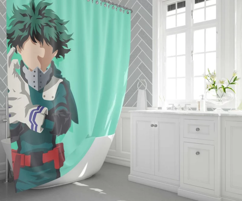 Anime My Hero Academia Izuku Midoriya Shower Curtain 1