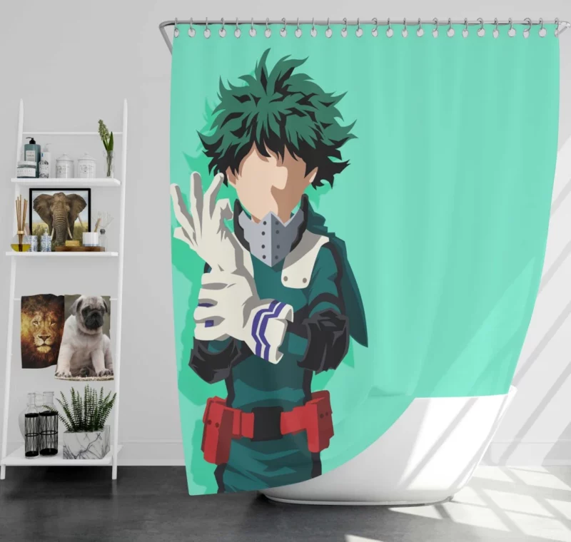 Anime My Hero Academia Izuku Midoriya Shower Curtain