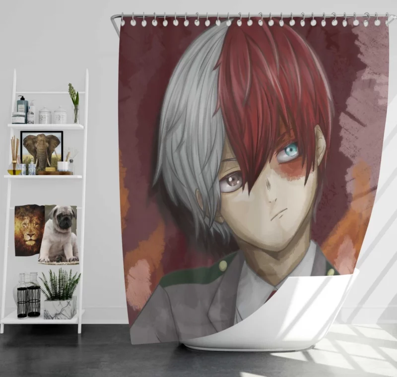 Anime My Hero Academia Shoto Todoroki Shower Curtain