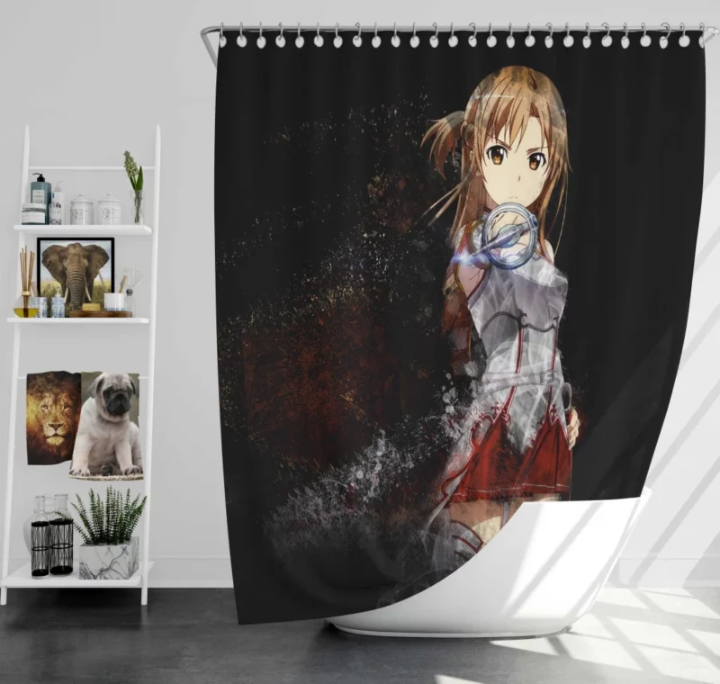 Asuna Sword Art Odyssey Anime Shower Curtain