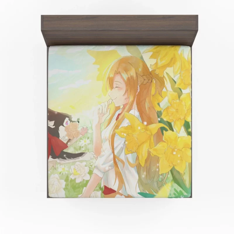 Asuna Yuuki A Floral Presence Anime Fitted Sheet