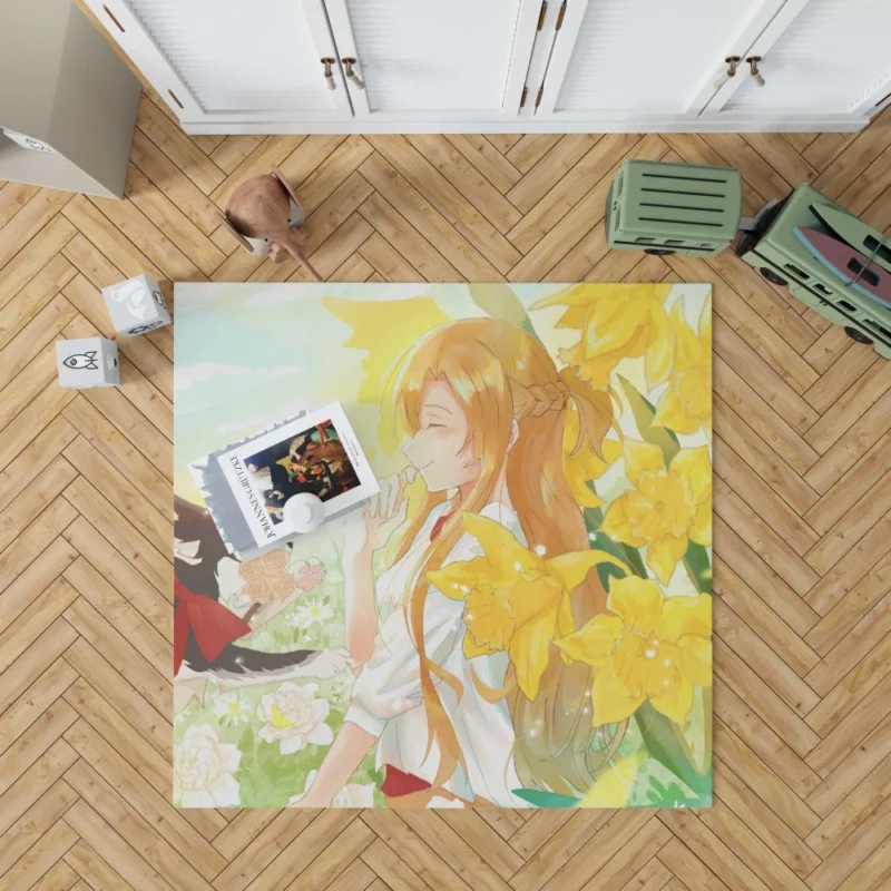 Asuna Yuuki A Floral Presence Anime Rug