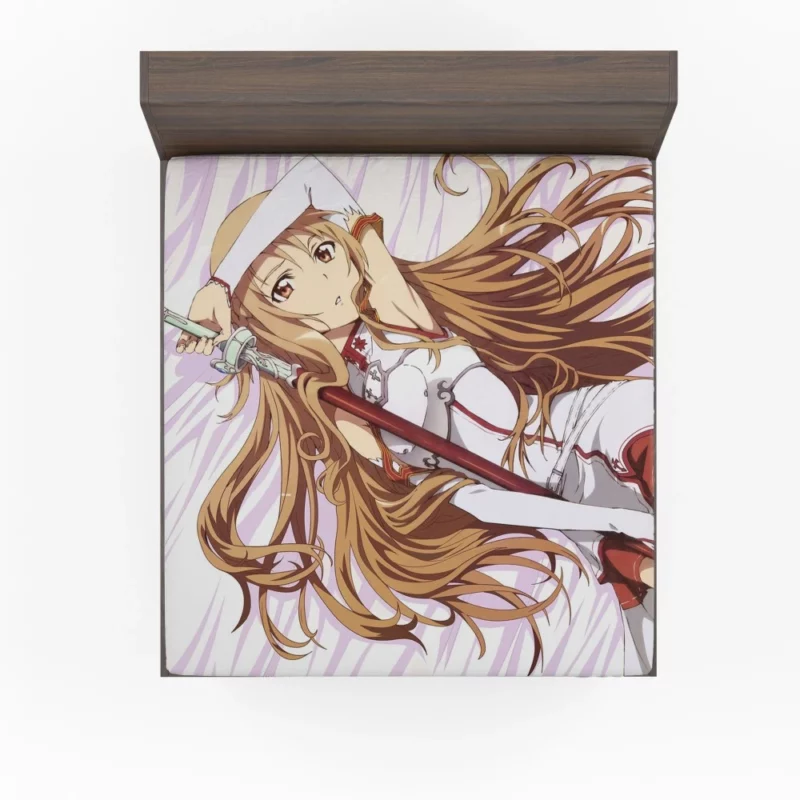 Asuna Yuuki A Resilient Warrior Anime Fitted Sheet