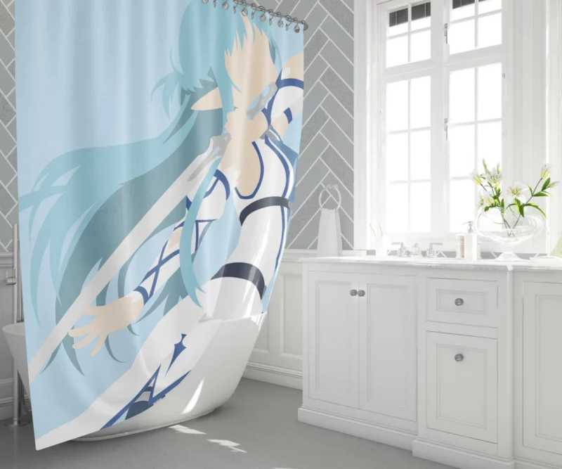 Asuna Yuuki Adventures in Virtual Worlds Anime Shower Curtain 1