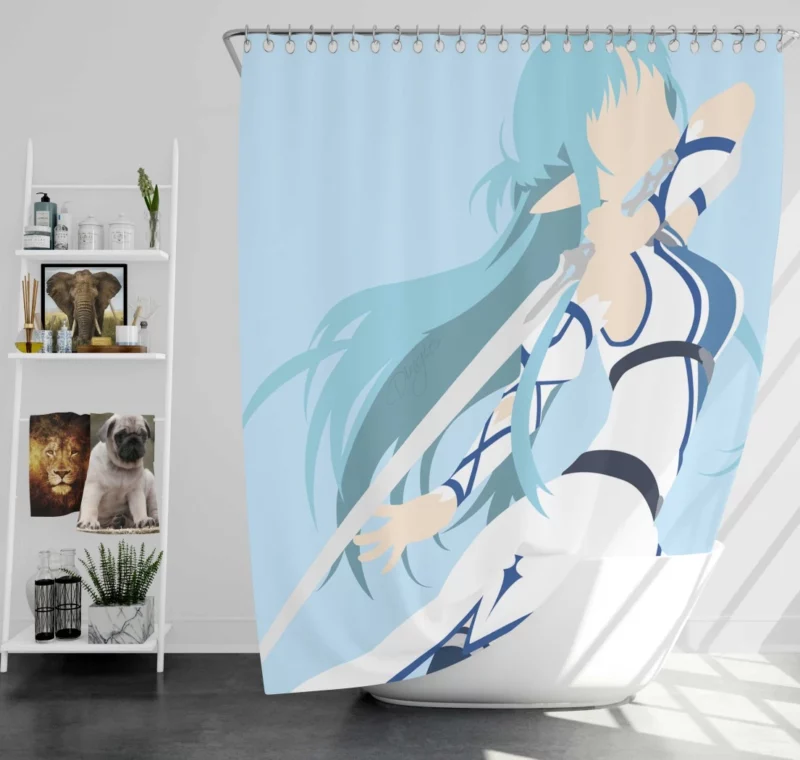 Asuna Yuuki Adventures in Virtual Worlds Anime Shower Curtain