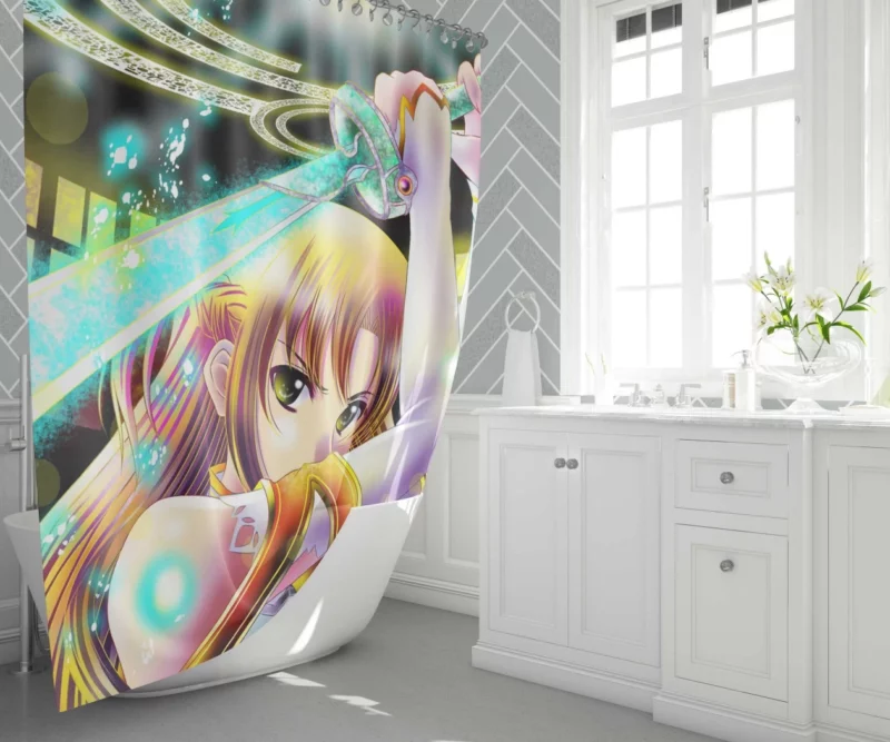 Asuna Yuuki Defining Sword Art Online Anime Shower Curtain 1