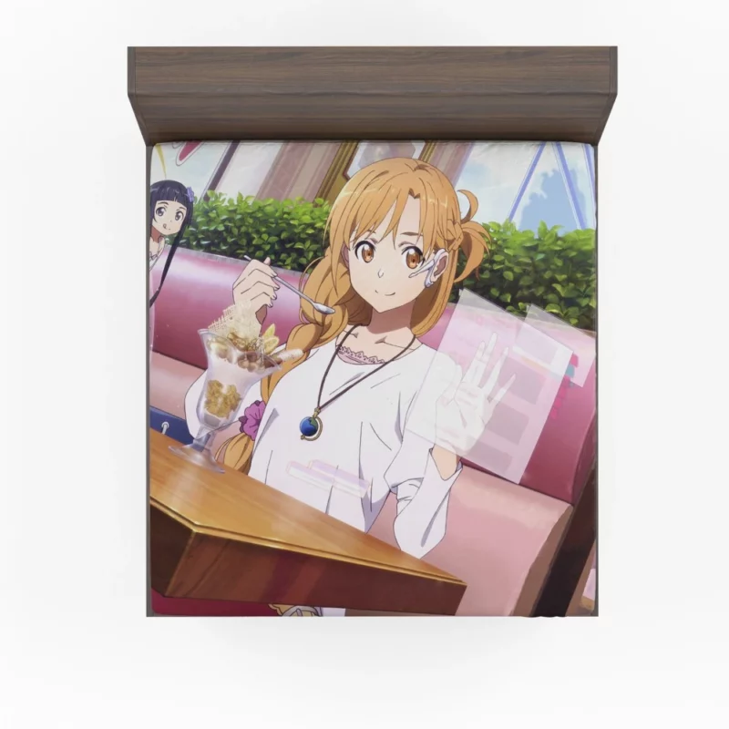 Asuna Yuuki Dining Experience Anime Fitted Sheet