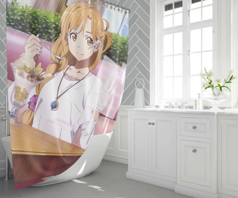 Asuna Yuuki Dining Experience Anime Shower Curtain 1