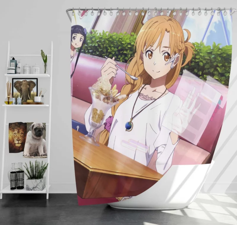 Asuna Yuuki Dining Experience Anime Shower Curtain