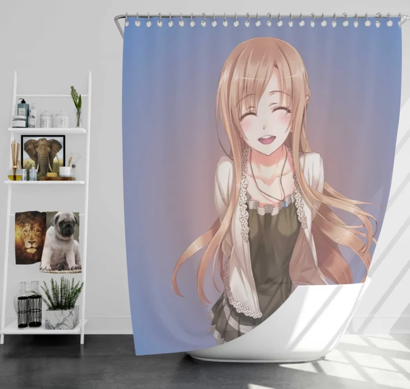 Asuna Yuuki Diving into Virtual Worlds Anime Shower Curtain