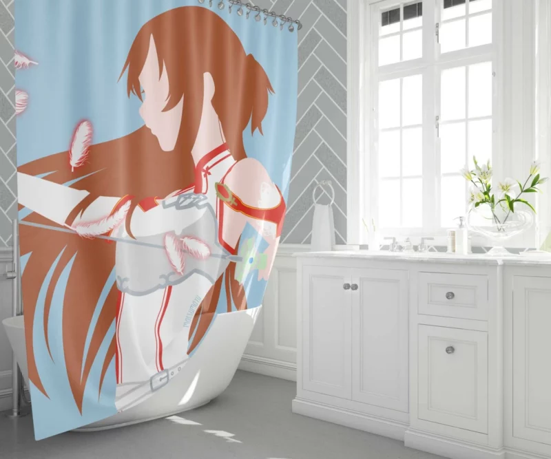 Asuna Yuuki Embodying Sword Art Online Anime Shower Curtain 1