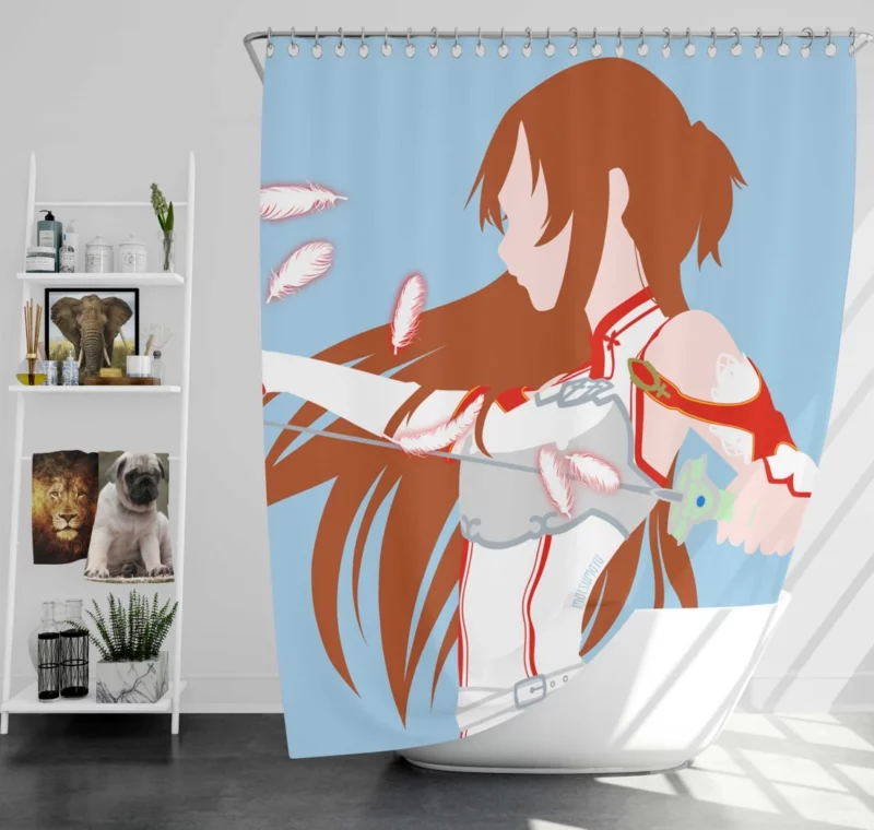 Asuna Yuuki Embodying Sword Art Online Anime Shower Curtain