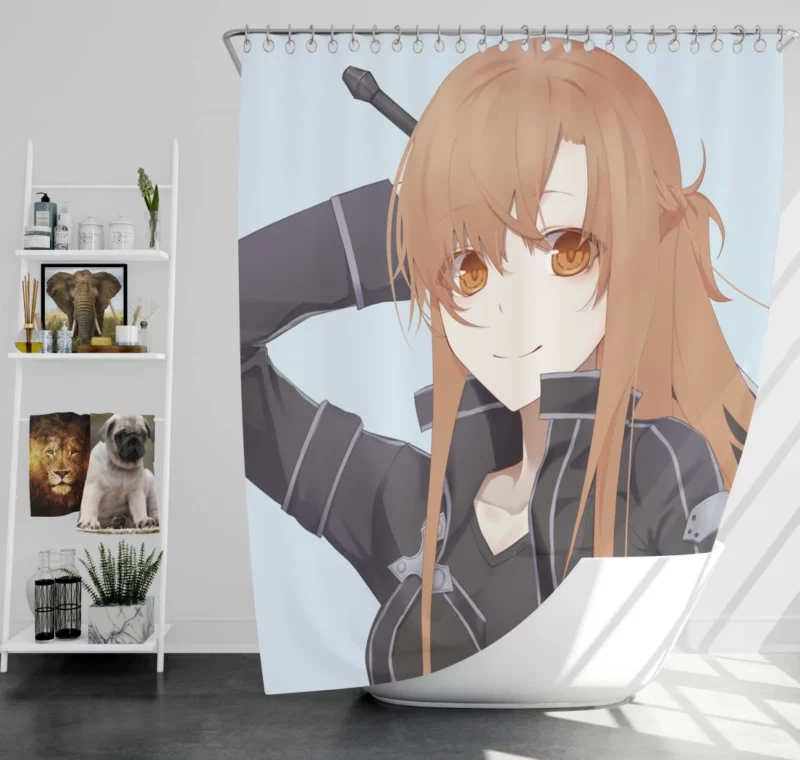 Asuna Yuuki Epic Exploits in VR Anime Shower Curtain