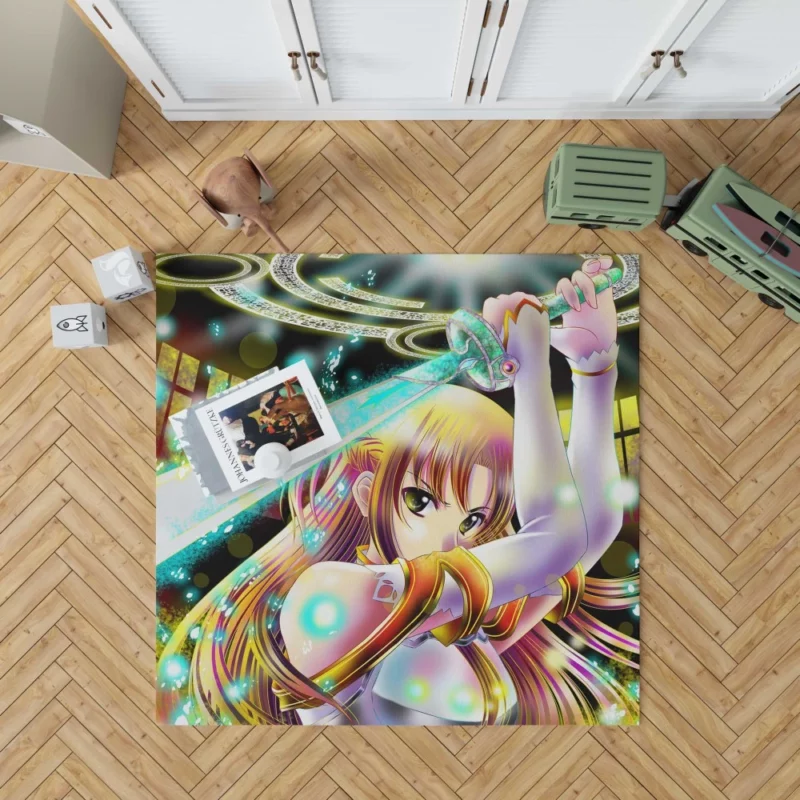 Asuna Yuuki Exploits in Sword Art Online Anime Rug