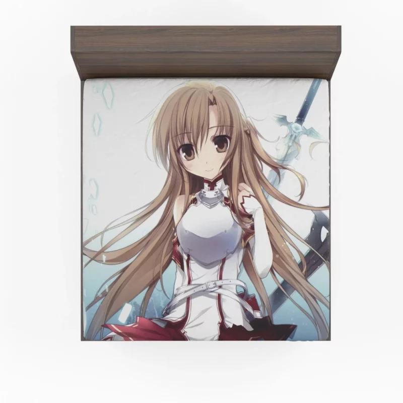 Asuna Yuuki Forging Pathways in VR Anime Fitted Sheet