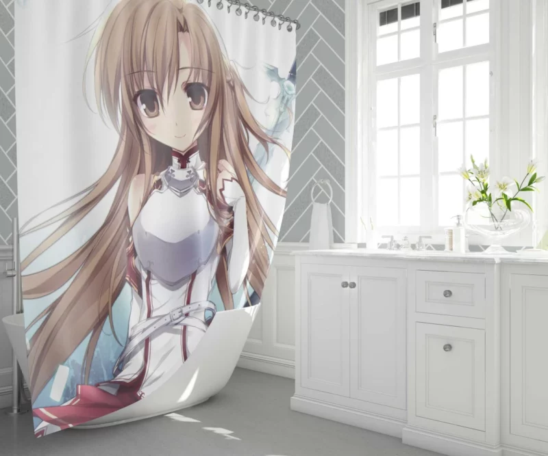 Asuna Yuuki Forging Pathways in VR Anime Shower Curtain 1