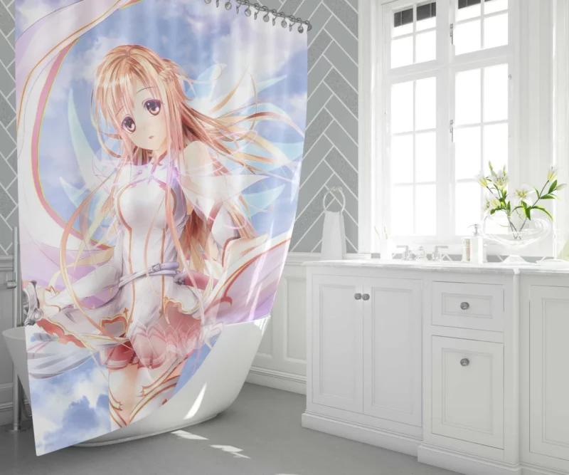 Asuna Yuuki Grace and Elegance Anime Shower Curtain 1