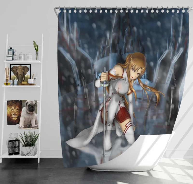 Asuna Yuuki Heart of Sword Art Online Anime Shower Curtain