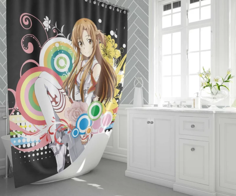 Asuna Yuuki Heroic Deeds Anime Shower Curtain 1