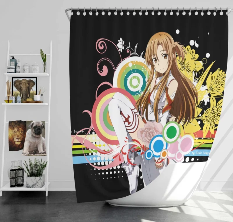 Asuna Yuuki Heroic Deeds Anime Shower Curtain