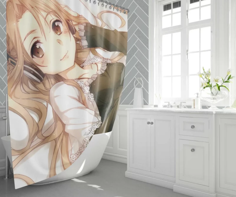 Asuna Yuuki Iconic Appearance Anime Shower Curtain 1