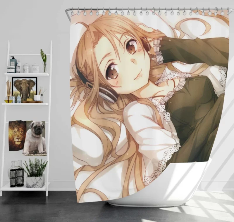 Asuna Yuuki Iconic Appearance Anime Shower Curtain