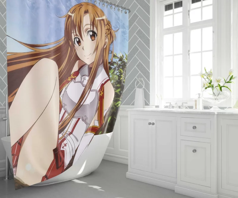 Asuna Yuuki Impactful Presence Anime Shower Curtain 1