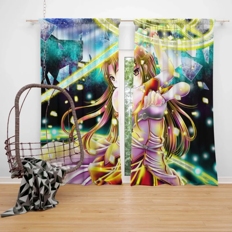 Asuna Yuuki Journey in Sword Art Online Anime Curtain