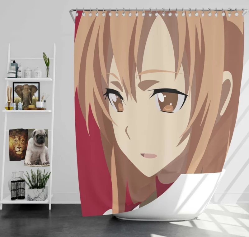 Asuna Yuuki Minimalist Art Anime Shower Curtain